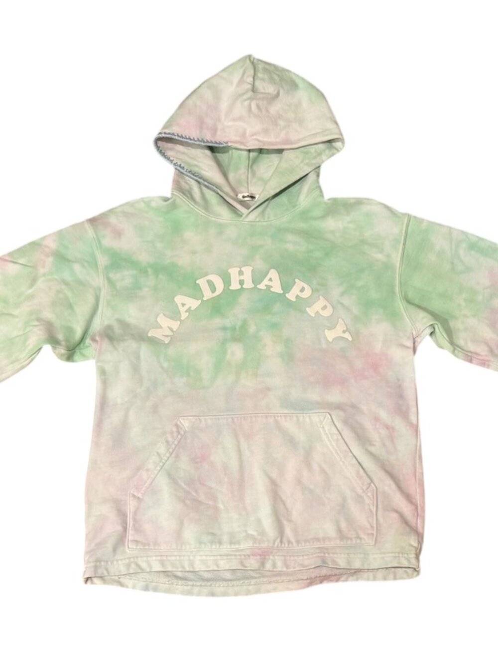 Madhappy Pastel Hoodie Medium Tie Dye Arch Logo Sweatshirt Green Pink